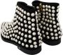 Dolce & Gabbana Zwarte Suède Enkellaarsjes met Parels Black Dames - Thumbnail 6