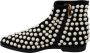 Dolce & Gabbana Zwarte Suède Enkellaarsjes met Parels Black Dames - Thumbnail 7