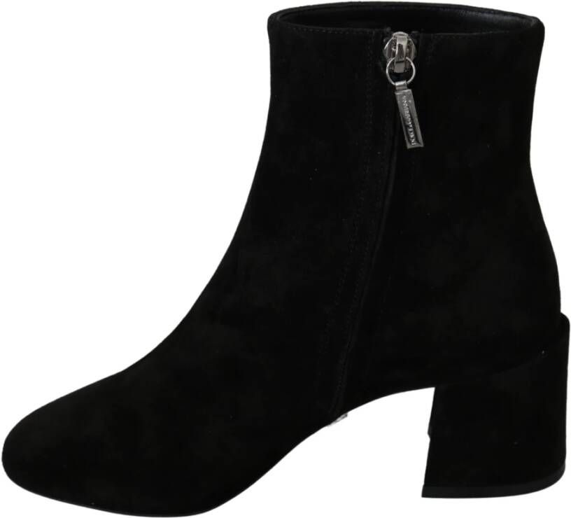 Dolce & Gabbana Zwarte Suède L'Amore E'Bellezza Enkellaarzen Black Dames