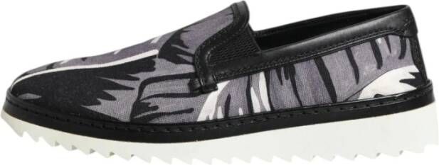Dolce & Gabbana Zwarte tropische instap sneakers