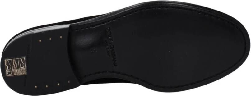 Dolce & Gabbana Zwarte Velvet Loafer Stijlvolle Schoen