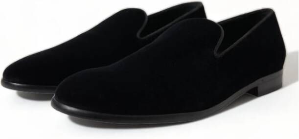 Dolce & Gabbana Zwarte Velvet Loafers voor Heren Black Heren