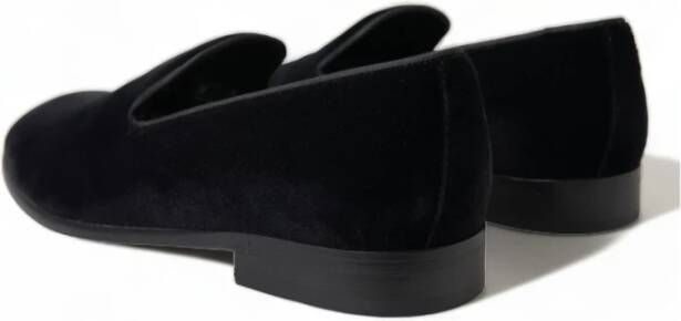 Dolce & Gabbana Zwarte Velvet Loafers voor Heren Black Heren