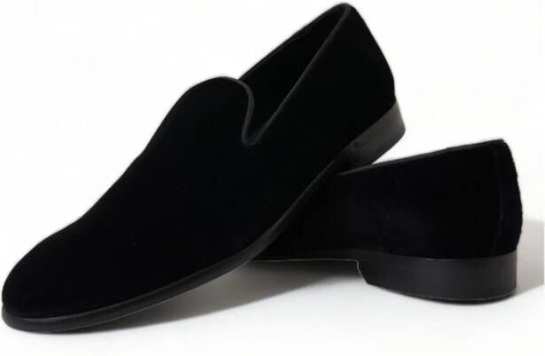 Dolce & Gabbana Zwarte Velvet Loafers voor Heren Black Heren