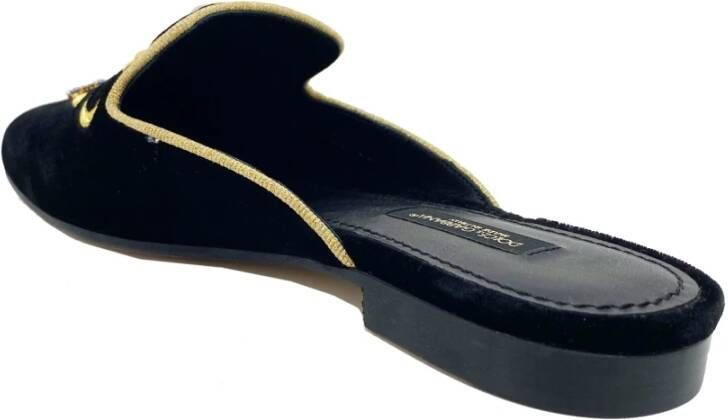 Dolce & Gabbana Zwarte Velvet Muiltjes voor Dames