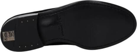 Dolce & Gabbana Zwarte Velvet Ronde Neus Loafers