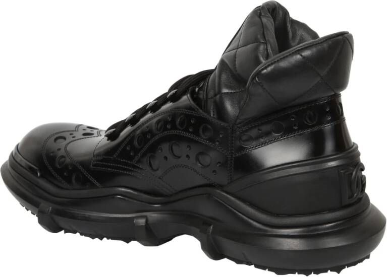 Dolce & Gabbana Zwarte Veterschoenen Brogue Laarzen