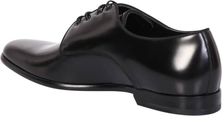 Dolce & Gabbana Zwarte platte schoenen Derby Antik Black Heren