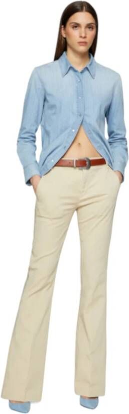 Dondup Beige Bootcut High Waist Chino