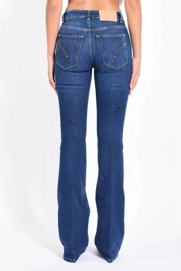 Dondup Bootcut Jeans Blauw Stretch Hoge Taille