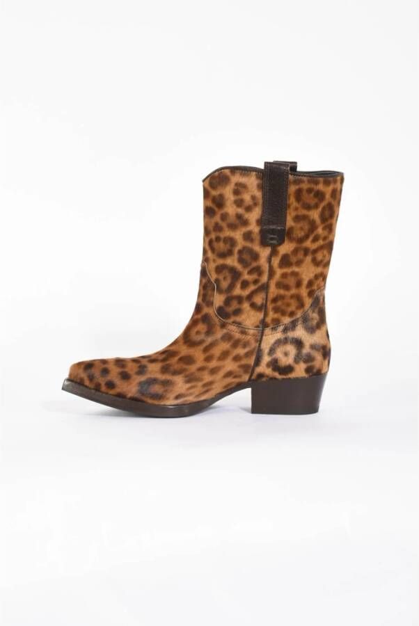Dondup Dierenprint Leren Cowboy Laarzen