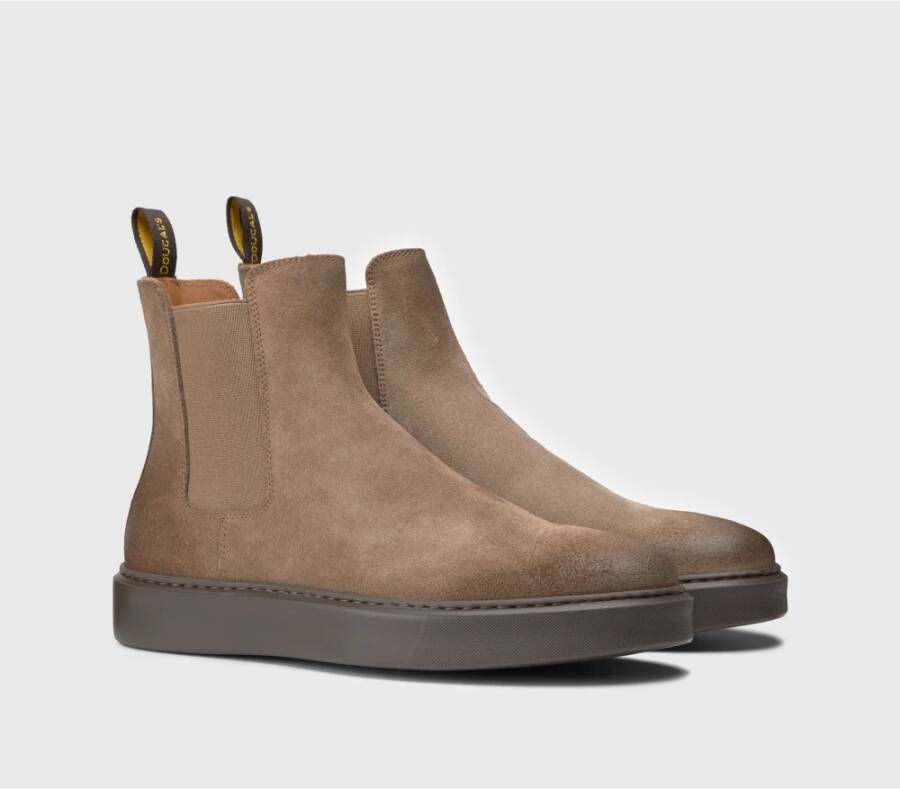 Doucal's Bruine Suede Chelsea Enkellaarzen Bruin Heren