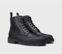 Doucal's Heren tumbled leren veterschoen enkellaars | zwart Black Heren - Thumbnail 2