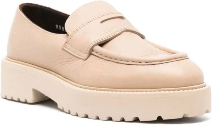 Doucal's Beige Elegant Loafers Beige Dames