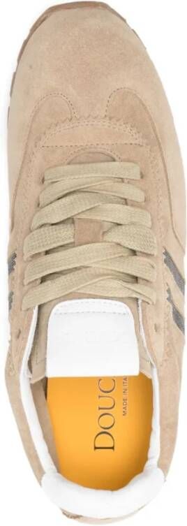 Doucal's Beige Suède Veterschoenen met Strepen