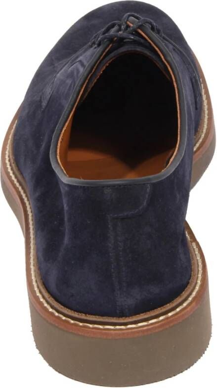 Doucal's Blauw Suède Veterschoenen