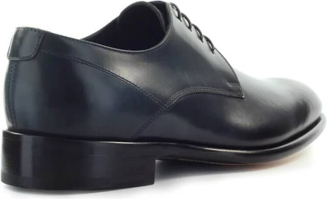 Doucal's Blauwe Geborsteld Leren Derby Veterschoenen