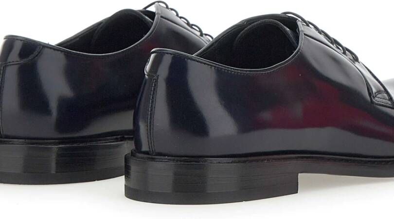 Doucal's Blauwe leren veterschoenen