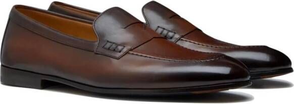 Doucal's Bruin Leren Penny Loafers Brown Heren