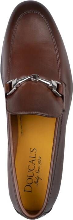 Doucal's Bruine Leren Loafers Met Klem