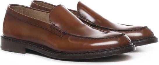 Doucal's Bruine Platte Schoenen Rubberen Zool Ronde Neus Brown Heren