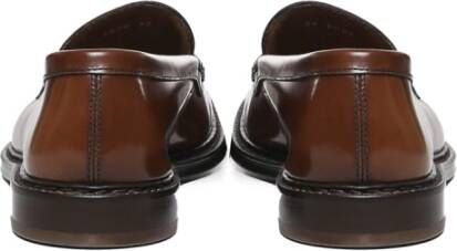 Doucal's Bruine Platte Schoenen Rubberen Zool Ronde Neus Brown Heren