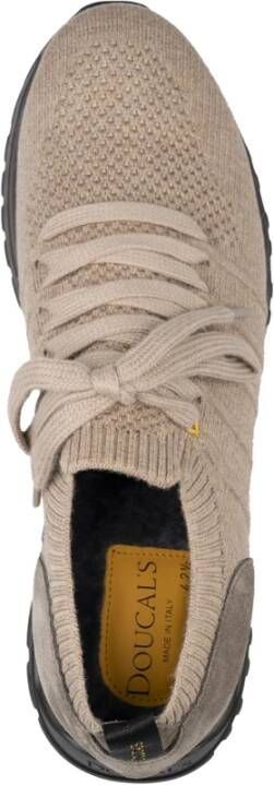 Doucal's Bruine Sneakers Leer en Stof