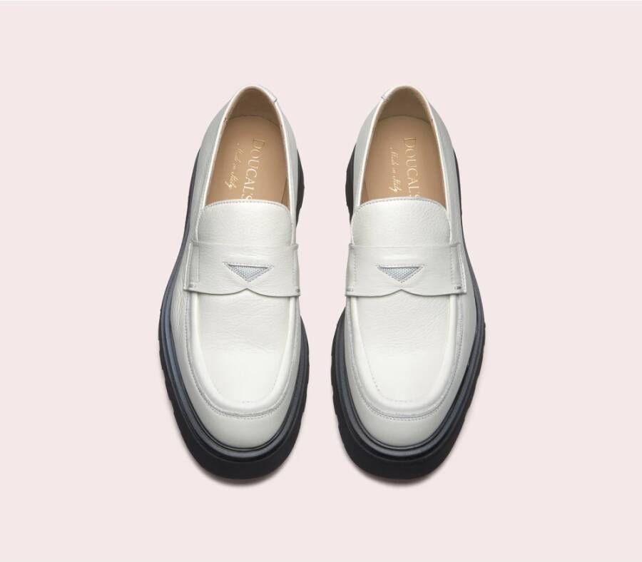 Doucal's Dames leren loafers | wit White Dames