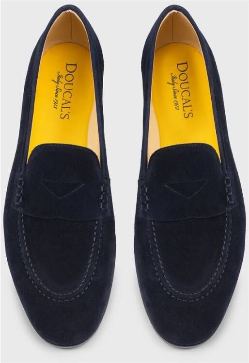 Doucal's Damesuède loafer | blauw Blue Dames