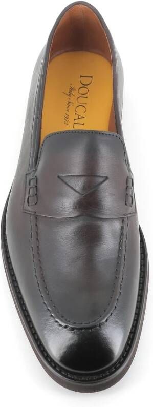 Doucal's Donkerbruine Leren Loafers
