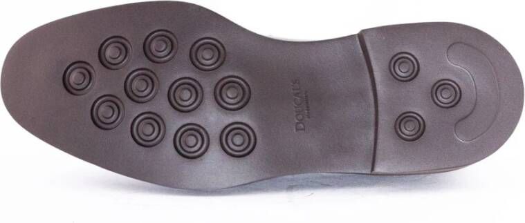 Doucal's Donkerbruine leren loafers met maskerdetail
