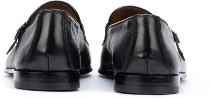 Doucal's Dubbele gesp zwarte loafers Black Heren