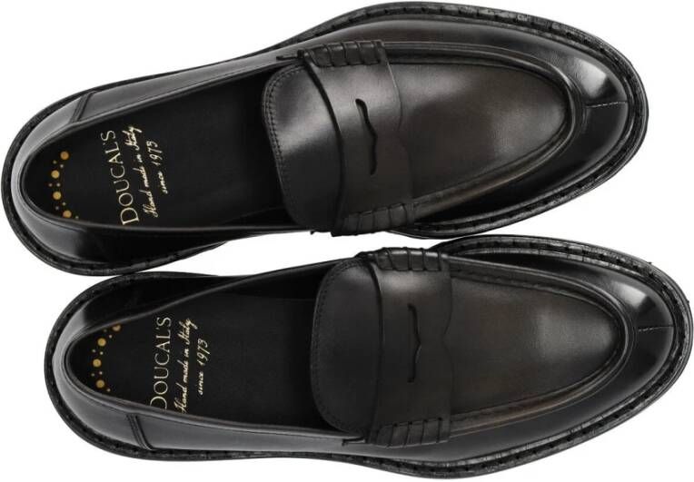 Doucal's Grafietgrijze Leren Loafer