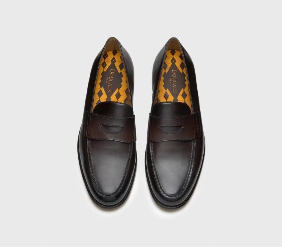 Doucal's Heren leren loafers | donkerbruin Brown Heren