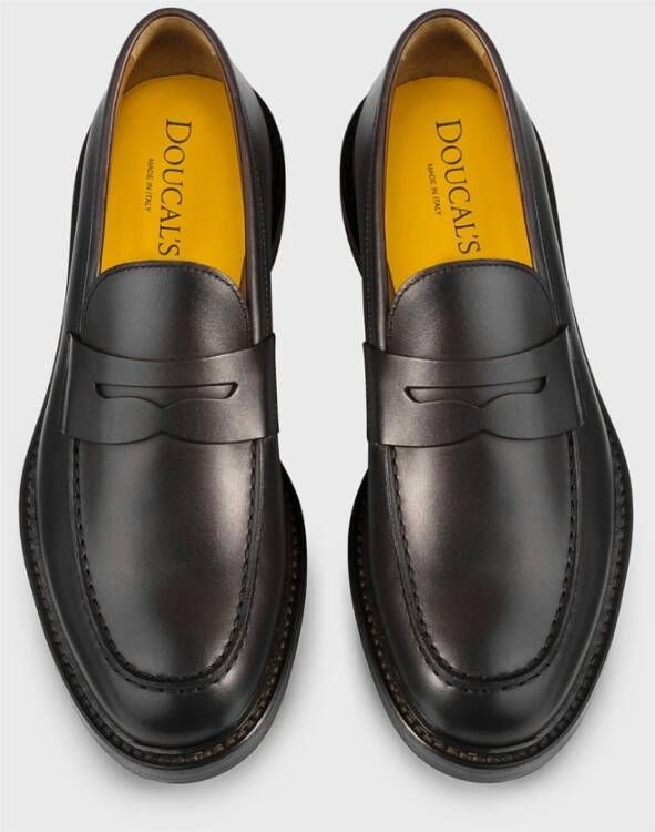 Doucal's Heren leren Penny loafer | donkerbruin Brown Heren