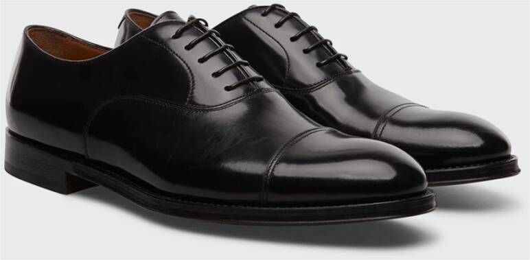 Doucal's Heren leren veterschoenen | zwart Black Heren