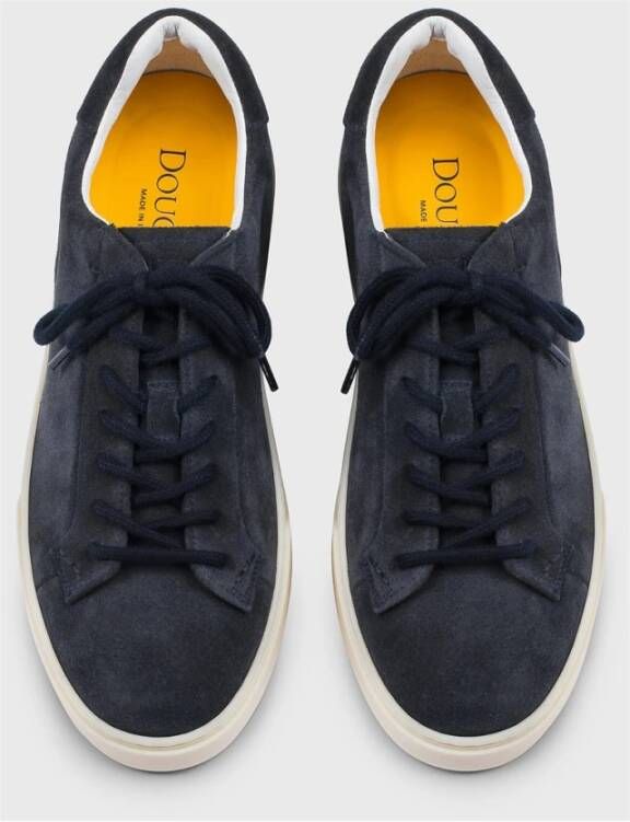 Doucal's Heren suède sneaker | blauw Blue Heren