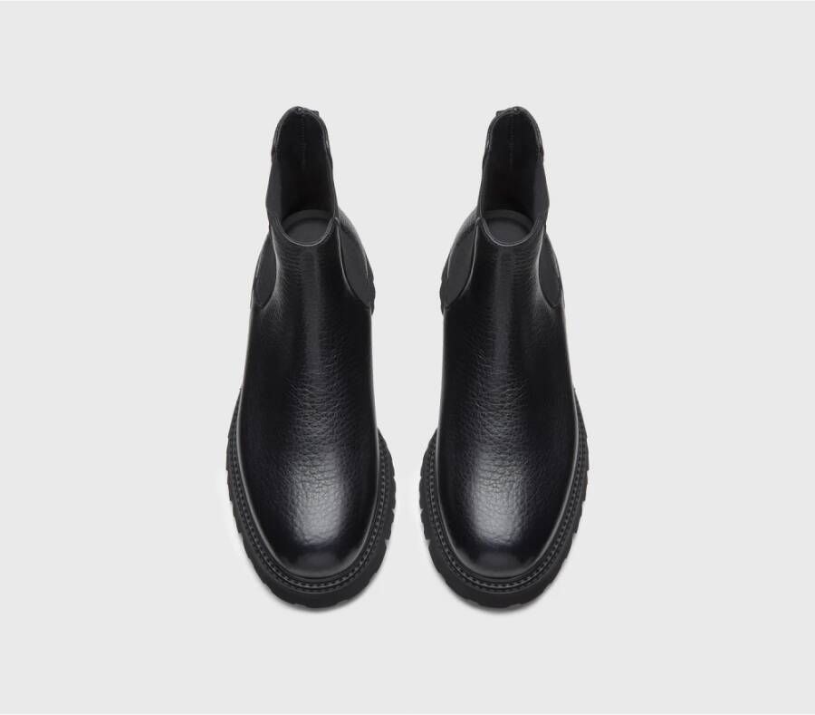 Doucal's Heren tumbled leren enkellaars | zwart Black Heren