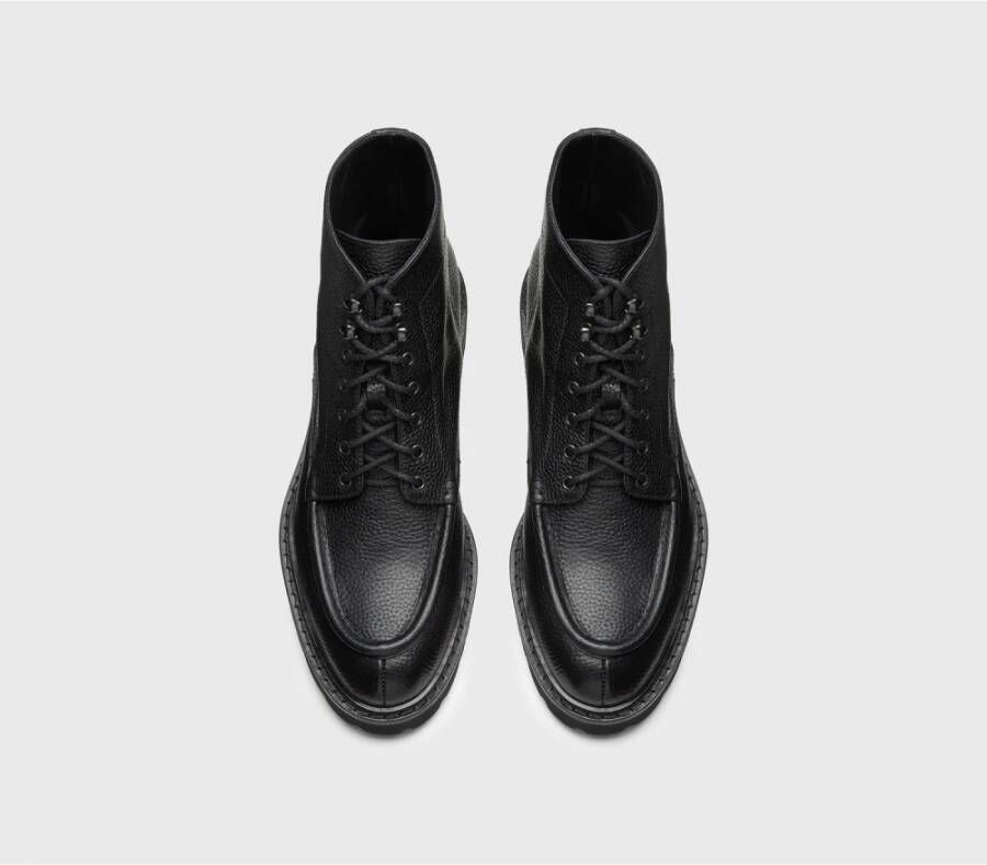 Doucal's Heren tumbled leren gevechtslaars | zwart Black Heren