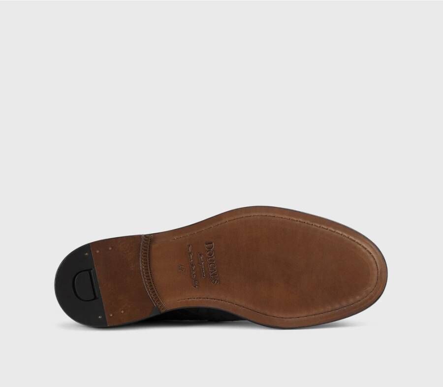 Doucal's Herensloafer van geweven leer | donkerbruin Brown Heren