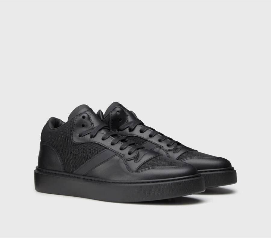 Doucal's Hoge Leren Sneakers Zwart Heren