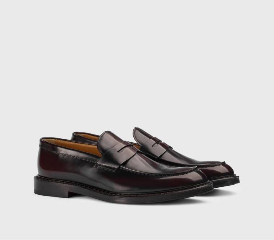Doucal's Leren Penny loafer voor heren | burgundy Red Heren