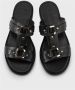 Doucal's Leren sandaal voor dames met studs | zwart Black Dames - Thumbnail 3