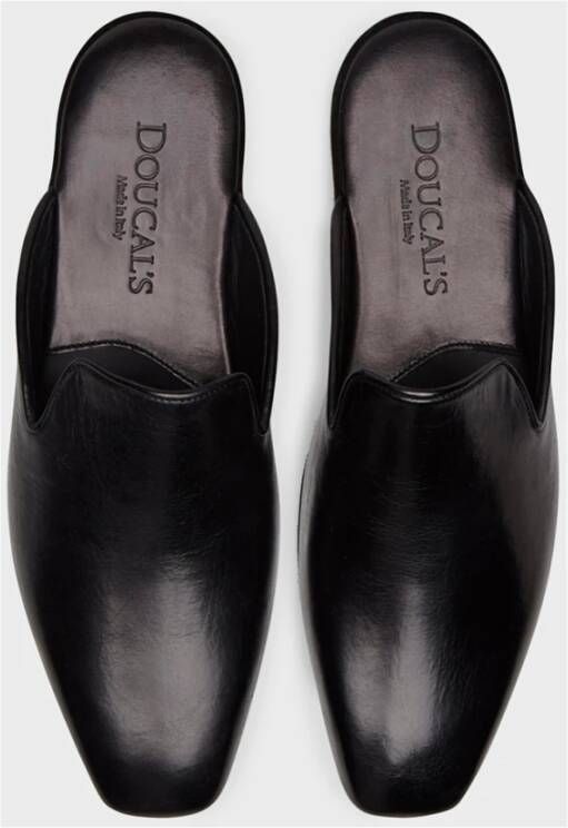 Doucal's Leren slof | zwart Black Heren