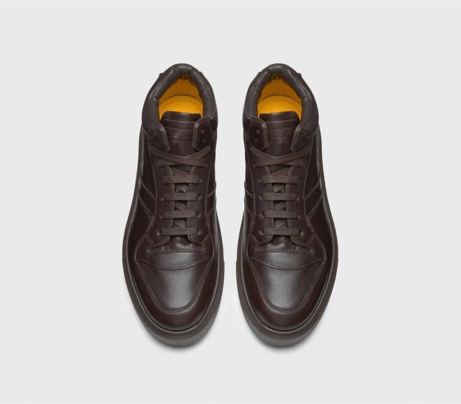 Doucal's Leren sneaker voor heren | donkerbruin Brown Heren