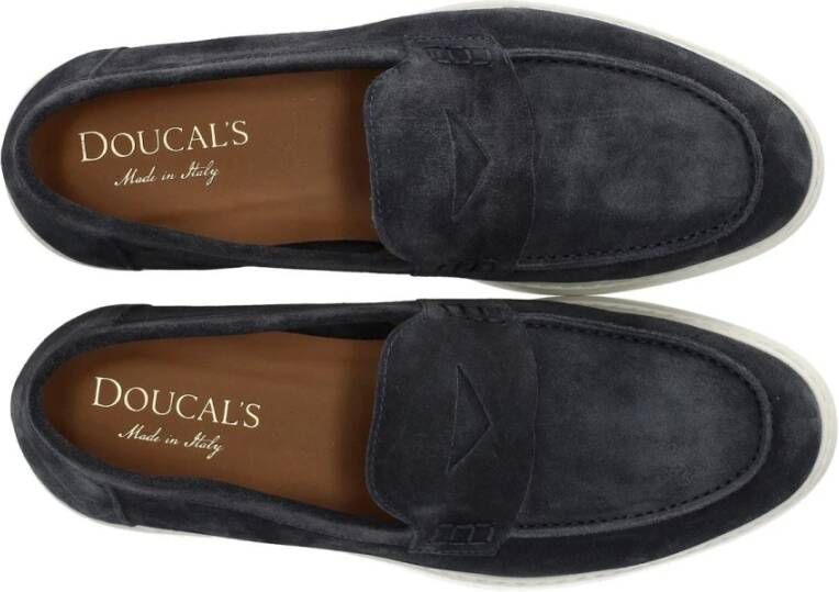 Doucal's Marineblauwe Suède Loafer Blue Heren