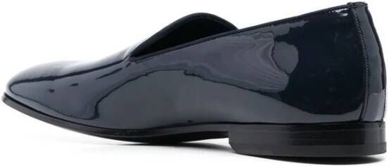 Doucal's Navy Blauwe Slip-On Leren Loafers Blue Heren