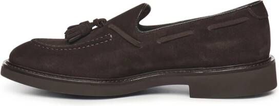 Doucal's Suède Platte Schoenen Donkerbruin Italië