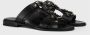 Doucal's Leren sandaal voor dames met studs | zwart Black Dames - Thumbnail 6