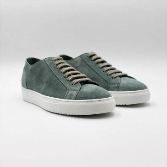 Doucal's Groene Lage Top Suède Sneakers Blauw Heren